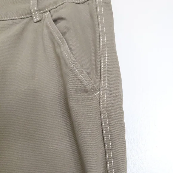 H&M Women's Olive Green Wide Leg Highrise Cargo Jeans Size 14 - Picture 5 of 12